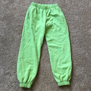 NWT lime green rosa sweatpants brandy melville